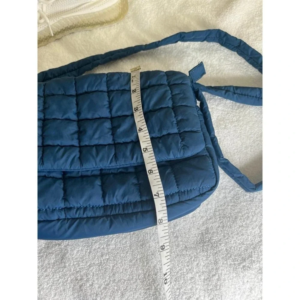 YOUZEY Blue Quilted Puffer Crossbody Bag Cloud Padded Travel Purse